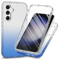thumbnail image 1 of Decase for Samsung Galaxy S25 Two-layer Protection Case,Built-in Screen Protector,Slim Shockproof Anti-Scratch TPU Bumper Drop Proof Protective Clear Gradient Phone Case Cover,Blue, 1 of 4
