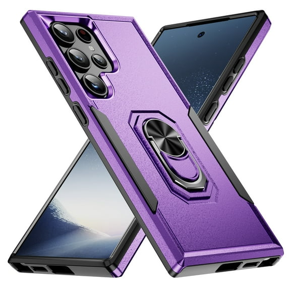 Decase for Samsung Galaxy S25 Ultra Case,Military-Grade Shockproof Protection, Rotating Ring Stand,Magnetic Car Mount Compatible, Scratch-Resistant, Dual Layer Hard PC + TPU Cover,K