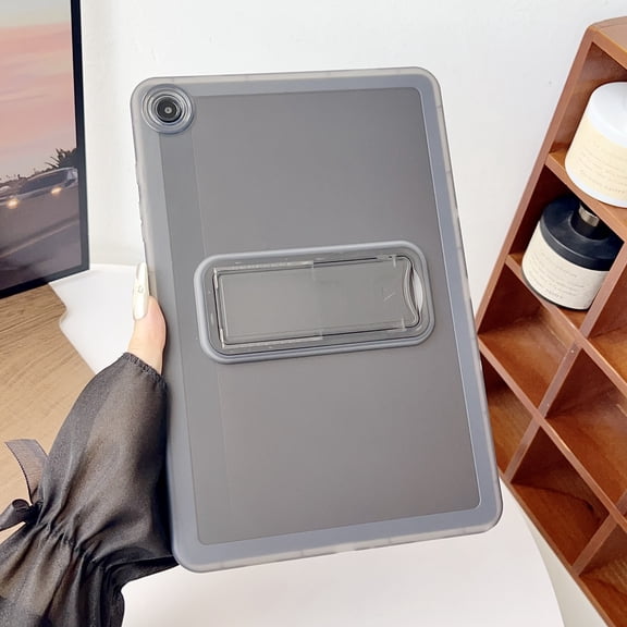 Decase for Samsung Galaxy Tab A9+ 11" 2023 Case,Hard Plastic Frame Soft Flexible TPU Matte Cover with Kickstand+Stylus,Slim Translucent Tab A9 Plus Cover,Black