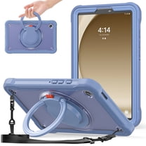 Decase for Samsung Galaxy Tab A9 2023 Shockproof Case 360° Rotatable Stand with Shoulder Strap Handle with Pen Holder for Galaxy Tab A9 8.7-inch,Purple