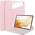 thumbnail image 1 of Decase for Samsung Galaxy Tab S9 Plus 12.4 Inch 2023 Model (SM-X810/X816/X818) 
Slim Tablet Shell,Business Style Tri-Fold Protection Cover With Multi-Viewing Strap Rotating Stand,Pink, 1 of 7