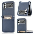 thumbnail image 1 of Decase for Samsung Galaxy Z Flip 3 Case, Business Style Premium Leather Wallet Case with Card Holders for Women Men Protective Phone Case For Samsung Galaxy Z Flip 3,Blue, 1 of 7