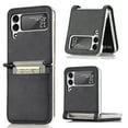 thumbnail image 1 of Decase for Samsung Galaxy Z Flip 3 Case, Business Style Premium Leather Wallet Case with Card Holders for Women Men Protective Phone Case For Samsung Galaxy Z Flip 3,Black, 1 of 7