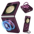 thumbnail image 1 of Decase for Samsung Galaxy Z Flip 3 Phone Case with 360 Rotation Ring Kickstand,Rugged Hard PC Case Support Wireless Charging Ultra Slim Anti-Scratch Cover Case for Samsung Galaxy Z Flip 3 5G,Winered, 1 of 11