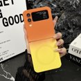 thumbnail image 1 of Decase for Samsung Galaxy Z Flip 4 Compatible with Mag Safe Case,Built-in Camera Lens Protector Film,Slim Shockproof Gradient Color Liquid Silicone Anti-Scratch Phone Case Cover,Orange+Yellow, 1 of 8