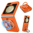 thumbnail image 1 of Decase for Samsung Galaxy Z Flip 4 Phone Case with 460 Rotation Ring Kickstand,Rugged Hard PC Case Support Wireless Charging Ultra Slim Anti-Scratch Cover Case for Samsung Galaxy Z Flip 4 5G,Orange, 1 of 12