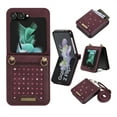 thumbnail image 1 of Decase for Samsung Galaxy Z Flip 5 2023 Luxury Wallet Case,360 Full Protection Card Slot Slim Case Premium Leather Shockproof Case with Detachable Crossbody Lanyard Strap for Samsung Z Flip5,Winered, 1 of 6