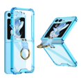 thumbnail image 1 of Decase for Samsung Galaxy Z Flip 5 5G Clear Phone Case,With Ring Holder Kickstand Shockproof Drop-proof Cover TPU Transparent Cover for Galaxy Z Flip5 (2023),Blue, 1 of 5