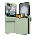 thumbnail image 1 of Decase for Samsung Galaxy Z Flip 5 with Hinge Protector Case,Built-in Card Slot,Rugged Shockproof Anti-Scratch Heavy Duty Drop Proof Hard PC Protective Phone Case Cover,Lightgreen, 1 of 7