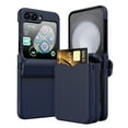 thumbnail image 1 of Decase for Samsung Galaxy Z Flip 5 with Hinge Protector Case,Built-in Card Slot,Rugged Shockproof Anti-Scratch Heavy Duty Drop Proof Hard PC Protective Phone Case Cover,Darkblue, 1 of 7