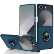 Decase for Samsung Galaxy Z Flip 7 Case with 360  Ring Holder, Military Grade Hard PC Protective Case Tough Armour Shell Slim Shockproof Phone Cover for Samsung Galaxy Z Flip 7 5G 2025,Darkblue