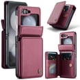thumbnail image 1 of Decase for Samsung Galaxy Z Flip3 Wallet Case,Premium PU Leather with RFID Blocking Credit Card Slots Pocket,Minimalist Shockproof Protective Phone Cover,Design for Samsung Z Flip 3 3G,Winered, 1 of 7