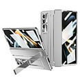 thumbnail image 1 of Decase for Samsung Galaxy Z Fold 3 Rugged Case, Plating PC Luxury All-Inclusive Hinge Protection Support Wireless Charging with Built-in Screen Protector Cover Case For Galaxy Z Fold 3 5G,Silver, 1 of 7