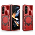 thumbnail image 1 of Decase for Samsung Galaxy Z Fold 5 5G Case with Kickstand Holder, Built-in 360° Rotate Ring Magnetic Car Stand Military-Grade Heavy-Duty Armor Slide Lens Protective Case,Red, 1 of 11