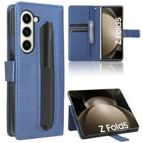 Decase for Samsung Galaxy Z Fold 5 5G Wallet Case with S Pen Holder, PU Leather Flip Folio Case with Card Slots RFID Blocking Kickstand Phone Cover 7.6 Inch for Galaxy Z Fold5 5G (2023), Blue