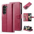thumbnail image 1 of Decase for Samsung Galaxy Z Fold 5 Case with Card Slots Kickstand Function Magnetic Clasp Shockproof Full Body Protective Rugged  Leather Wallet Phone Cover for Galaxy Z Fold 5 2023,Rose, 1 of 7