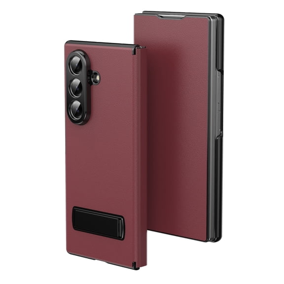 Decase for Samsung Galaxy Z Fold 5 Maghetic Flip Folding Case, Multi-Angle Bracket, High Classy Luxurious Business Leather, Full Body Hinge Protective Slim Cover for Galaxy Z Fold 5 5G 2023,Red