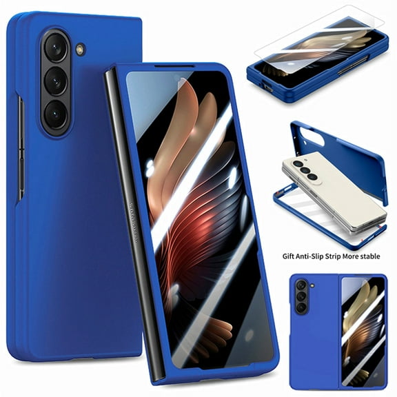 Decase for Samsung Galaxy Z Fold 5 Matte Case , Ultra Slim High-quality Durable Hard PC Protective Cover with Screen Protector,Shockproof Anti-Scratch Wear-Resistant for Galaxy Z Fold5 5G Case,Blue