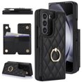 thumbnail image 1 of Decase for Samsung Galaxy Z Fold 5 Wallet Case with Credit Card Holder Slot Kickstand,with 360°Rotation Ring Holder,Rugged Shockproof Flip PU Leather Durable Phone  Protective Case,Black, 1 of 7