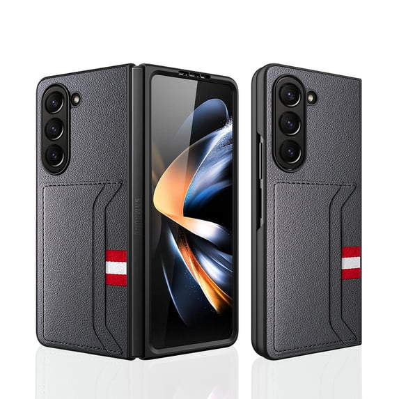 Decase for Samsung Galaxy Z Fold 6 Case, Shockproof Anti Shock,Anti Drop Lightweight Durable with Built-in Screen Protection Film and Back Wallet Card Cover, Gray