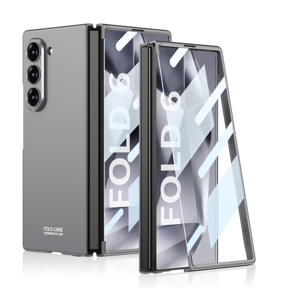 Decase for Samsung Galaxy Z Fold 6 case, Full Body Cover with Built-in Screen Protector, Ultra Slim, Shockproof, Anti-Scratches, Hard PC Protective Phone Case for Galaxy Z Fold 6,Gray