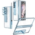 thumbnail image 1 of Decase for Samsung Galaxy Z Fold 7 2025 Case with Stylus & Pen Holder, Z Fold 7 5G Clear Case with Hinge + Hidden Stand Protection Plating PC Cover with Built-in Screen Protector Kickstand,Blue, 1 of 2