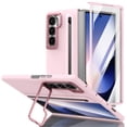 thumbnail image 1 of Decase for Samsung Galaxy Z Fold 7 Case with Pen Holder & Stylus, Camera Frame Stand,Pen Slot Phone Case with Screen Protector Matte PC Bumper Anti-Scratch Kickstand Cover for Z Fold 7,Pink, 1 of 12