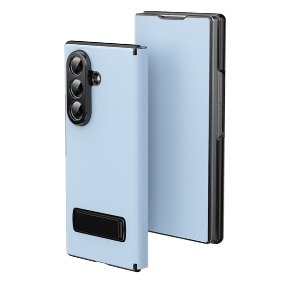 Decase for Samsung Galaxy Z Fold 7 Maghetic Flip Folding Case, Multi-Angle Bracket, High Classy Luxurious Business Leather, Full Body Hinge Protective Slim Cover for Galaxy Z Fold 7 5G 2025,Lightblue