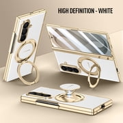 Decase for Samsung Galaxy Z Fold 8 Ultra Case, Shockproof Protective Cover with Built-in Screen Protector, Magnetic 360  Ring Kickstand, Hinge Protection, White