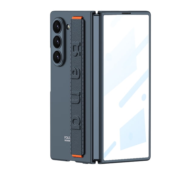 Decase for Samsung Galaxy Z Fold7 Case,Lightweight Non-slip Full Body Case with Hand Strap, Shockproof Slim Frame Hard PC Cover Bulit in Tempered Glass Screen Protector Case for Z Fold 7,Green