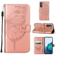 thumbnail image 1 of Decase Samsung S21 Case, Butterfly Patterned Wallet Case, Magnetic Folio Faux Leather with Wrist Strap Credit Card Holder Slots Kickstand Protective Cover For Samsung Galaxy S21, Rosegold, 1 of 10