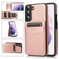 thumbnail image 1 of Decase for Samsung S23 FE Case with Card Holder,Magnetic Clasp Back Flip Case for Galaxy S23 FE Wallet Case for Women Man,Business Style Protective Slim Case for Samsung S23 FE 5G,Rosegold, 1 of 6