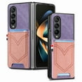 thumbnail image 1 of Decase for Samsung Z Fold 3 5G Card Wallet Back Phone Case,Personalized Phone Covers Slim Lightweight PU Leather Hard Back Shockproof Cover Hybrid Protection Cover for Galaxy Z Fold3 2023,Purple, 1 of 7
