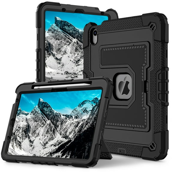 Decase Shock-Resistant Rugged Case for iPad Air 11 inch Case M3/ M2 (2025/2024) with Kickstand & Shoulder Strap,Tri-Layer PC+TPU Back Cover,Heavy Duty Protective Case for iPad Air 6th Generation,A