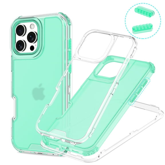 Decase Shockproof Case Compatible with iPhone 16 Plus with 3-Layer Drop Protection,Rugged Translucent PC+TPU Hybrid Back Cover, Anti-Scratch Heavy Duty Case Fits for iPhone 16 Plus,Mint