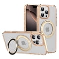 thumbnail image 1 of Decase Shockproof Clear Case with 360° Ring Stand Magnetic for iPhone 16 Pro Max,Anti-Fingerprint,Military Drop Protection,Compatible with Mag-Safe,Soft Edge Translucent Slim Phone Case,Gold, 1 of 10