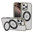 thumbnail image 1 of Decase Shockproof Clear Case with 360° Ring Stand Magnetic for iPhone 16 Pro Max,Anti-Fingerprint,Military Drop Protection,Compatible with Mag-Safe,Soft Edge Translucent Slim Phone Case,Gray, 1 of 10