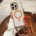 thumbnail image 1 of Decase Shockproof Mag-Safe Cover Compatible for iPhone 15 Pro Max,Clear Case with Crossbody Landyard Adjustable Strap,Military-Grade Protection,Slim Rugged Cover for iPhone 15 Pro Max,Orange, 1 of 8