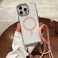 thumbnail image 1 of Decase Shockproof Mag-Safe Cover Compatible for iPhone 16 Pro Max,Clear Case with Crossbody Landyard Adjustable Strap,Military-Grade Protection,Slim Rugged Cover for iPhone 16 Pro Max,Pink, 1 of 8
