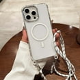 thumbnail image 1 of Decase Shockproof Mag-Safe Cover Compatible for iPhone 16 Pro Max,Clear Case with Crossbody Landyard Adjustable Strap,Military-Grade Protection,Slim Rugged Cover for iPhone 16 Pro Max,White, 1 of 8