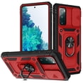 thumbnail image 1 of Decase Shockproof Rugged Case with Built-in Ring Kickstand & 360° Full Protection Anti-Scratch Privacy Slide Cover for Samsung Galaxy S20 FE,Magnetic Car Mount Compatible, Card Slot Design,E, 1 of 11