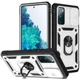 thumbnail image 1 of Decase Shockproof Rugged Case with Built-in Ring Kickstand & 360° Full Protection Anti-Scratch Privacy Slide Cover for Samsung Galaxy S20 FE,Magnetic Car Mount Compatible, Card Slot Design,A, 1 of 11