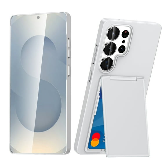 Decase Shockproof TPU Wallet Case Fits for Samsung Galaxy S25 Ultra with Built-in Stand & Hidden Card Slot,Slim Anti-Scratch Protective Back Cover Compatible with Samsung Galaxy S25 Ultra,White