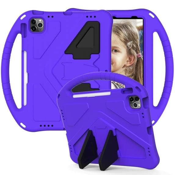 Decase Shockproof for iPad 10th Generation Case,10.9 Inch 2022 Model, Kids Friendly with Pencil Holder Slim Lightweight Handle Stand Cover ,Purple