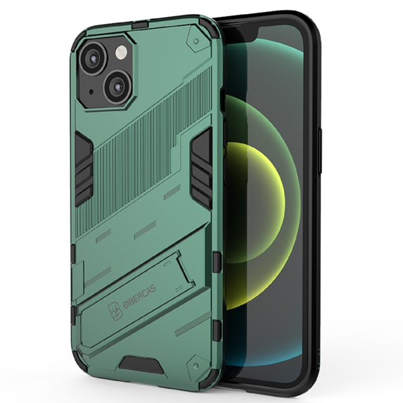 Decase Slim Case for iPhone 14 Plus Heavy Duty Shockproof Case with Built-in Kickstand Double Drop and Scratch Resistant Hybrid Case Green,for iPhone 14 Plus