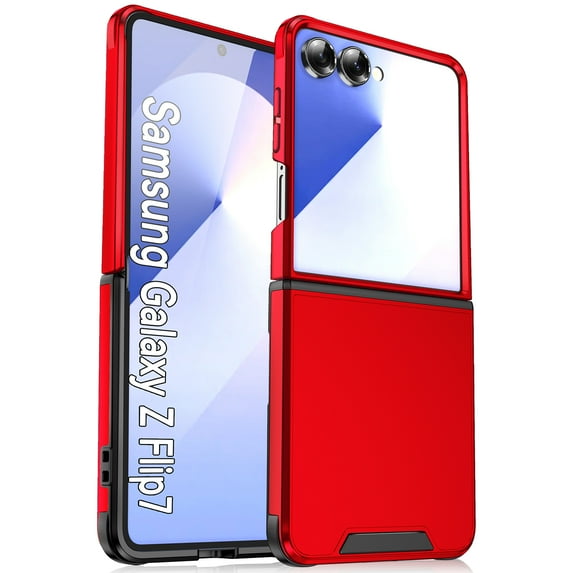 Decase Slim Matte Protection Phone Case for Samsung Galaxy Z Flip 6 5G 2024,Z Flip 6 Shockproof TPU Bumper Phone Cover,Dual-Layer Hard PC+TPU Hybrid Back Cover for Samsung Galaxy Z Flip 6 5G,Red