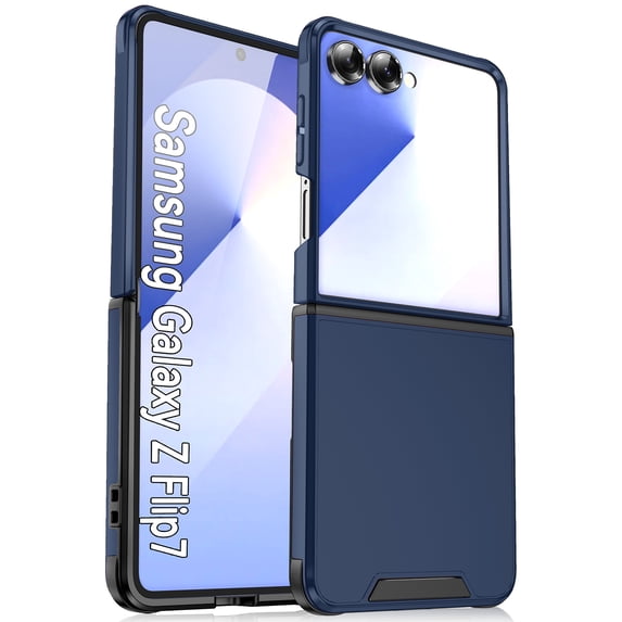 Decase Slim Matte Protection Phone Case for Samsung Galaxy Z Flip 7 5G 2025,Z Flip 7 Shockproof TPU Bumper Phone Cover,Dual-Layer Hard PC+TPU Hybrid Back Cover for Samsung Galaxy Z Flip 7 5G,Blue