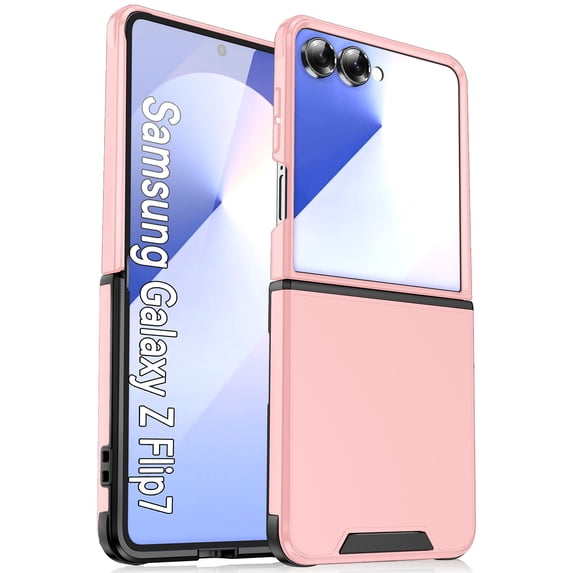 Decase Slim Matte Protection Phone Case for Samsung Galaxy Z Flip 7 5G 2025,Z Flip 7 Shockproof TPU Bumper Phone Cover,Dual-Layer Hard PC+TPU Hybrid Back Cover for Samsung Galaxy Z Flip 7 5G,Pink