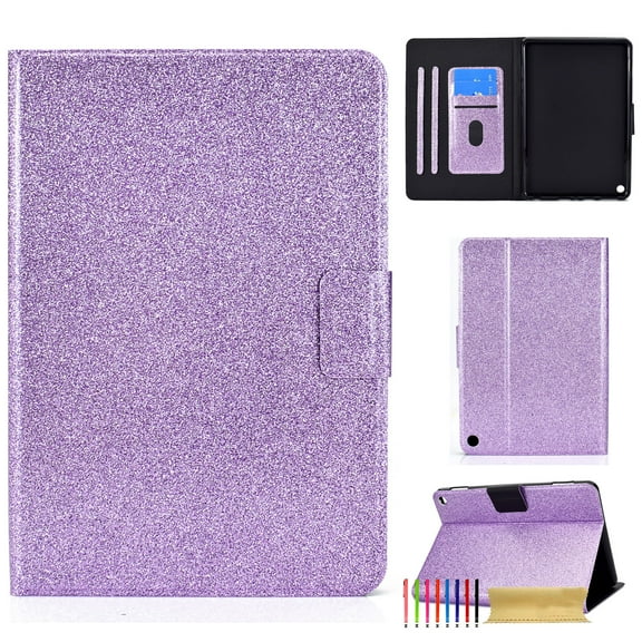 Decase Smart Bling Glitter Wallet Case for Amazon Fire Max 11 Tablet (13th Generation, 2023 Release), Slim Fit Foldable Standing Shockproof Wallet Card Cover with Auto Sleep/Wake, Purple