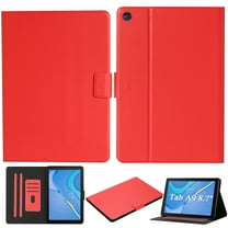 Decase Solid Color Tablet Case for Samsung Galaxy Tab A9 2023, Shockproof PU Leather Flip Stand Cover Card Slot Case for Tab A9 8.7-inch SM-X110,Red
